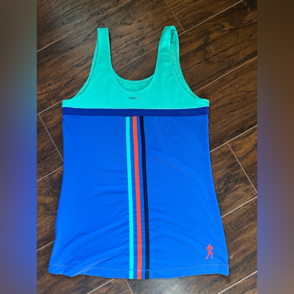 Adidas climalite women top new size small blue and green
